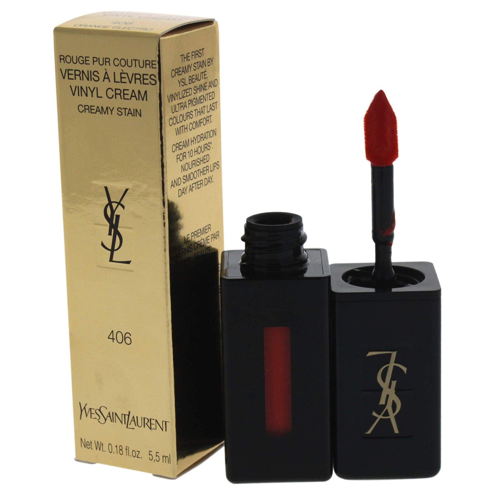 Buy Yves Saint Laurent Rouge Pur Couture Vinyl Cream - 406 Orange Electro in Pakistan
