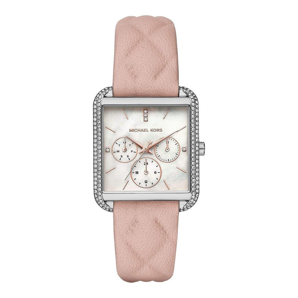 Buy Michael Kors Drew Silver Glitz Mother Of Pearl Dial Pink Leather Watch for Women - Mk2768 in Pakistan