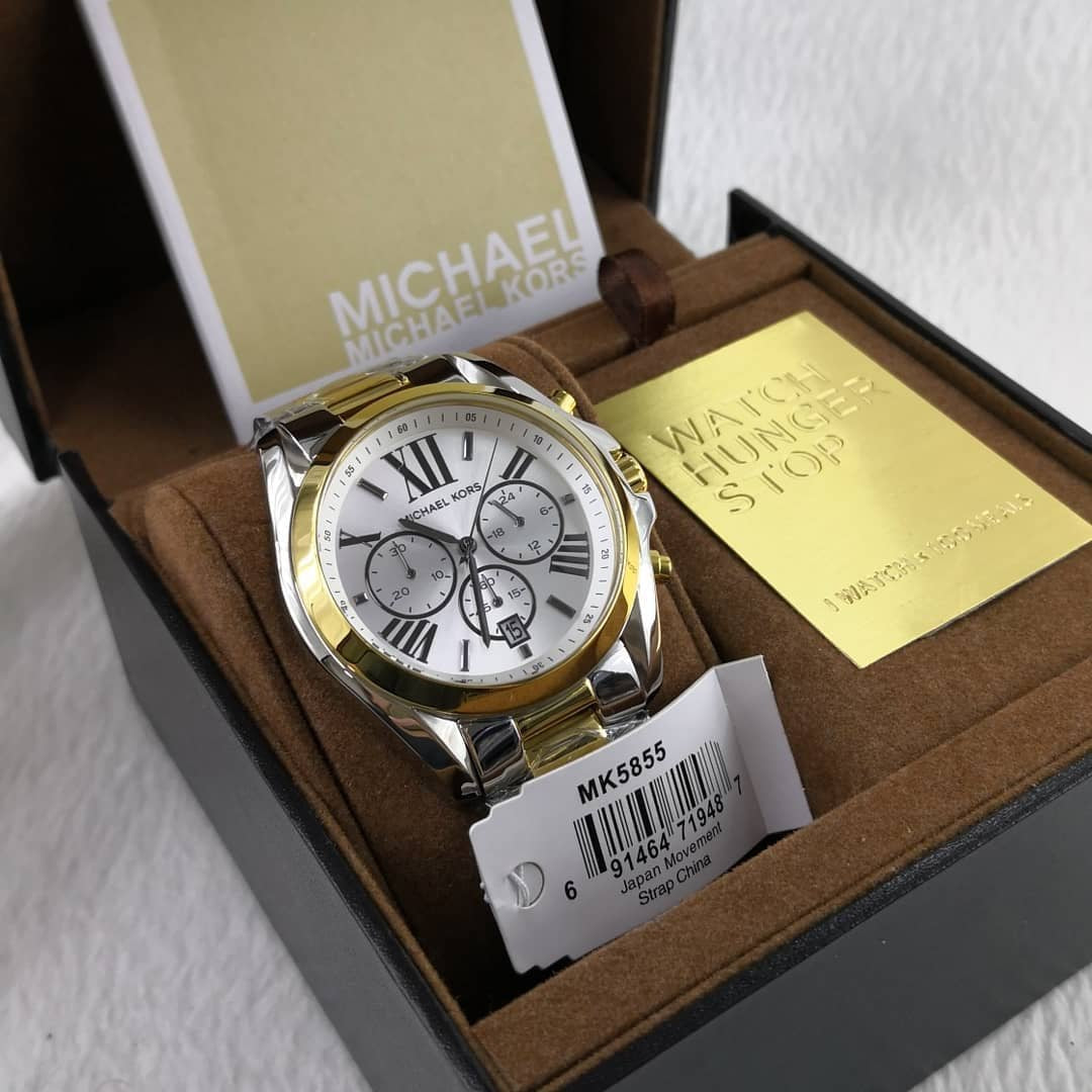 Buy Michael Kors Womens Quartz Two-tone Stainless Steel Silver Dial 39mm Watch - Mk5855 in Pakistan
