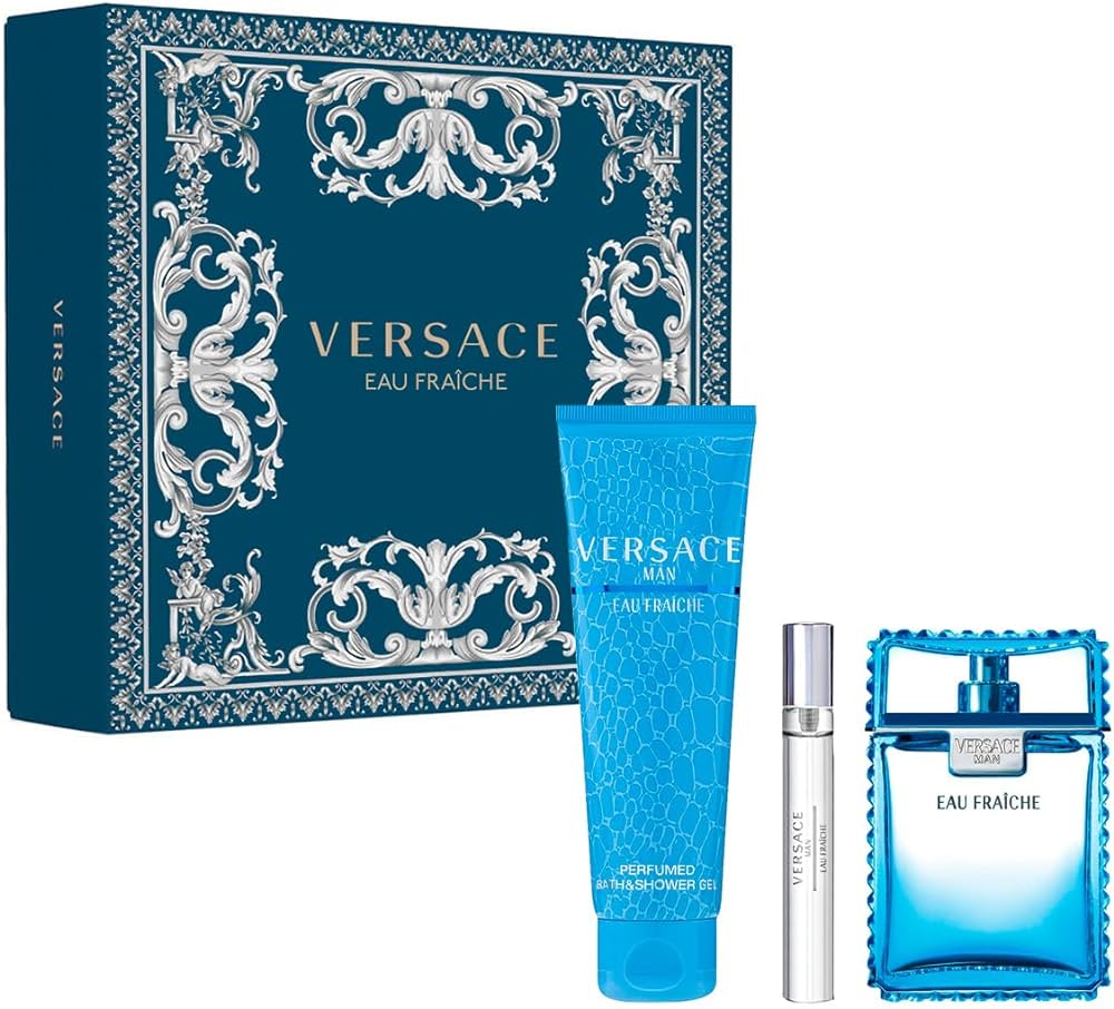 Buy Versace Man Eau Fraiche Edt 100 Ml + Shower Gel 150 Ml + Edt 10Ml Travel Spray in Pakistan