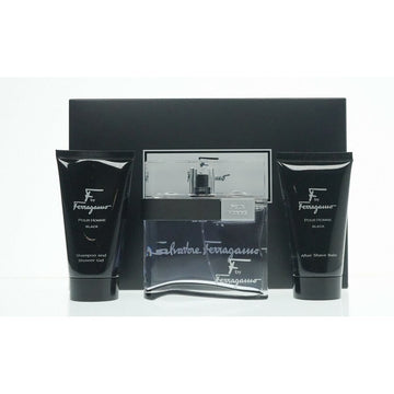 Buy Ferragamo F Black Men 3pcs Gift Set (Edt 100ml+ Shampoo& S/G 75ml+ A/S 75ml) in Pakistan