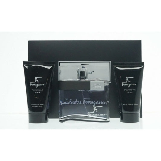 Buy Ferragamo F Black Men 3pcs Gift Set (Edt 100ml+ Shampoo& S/G 75ml+ A/S 75ml) in Pakistan