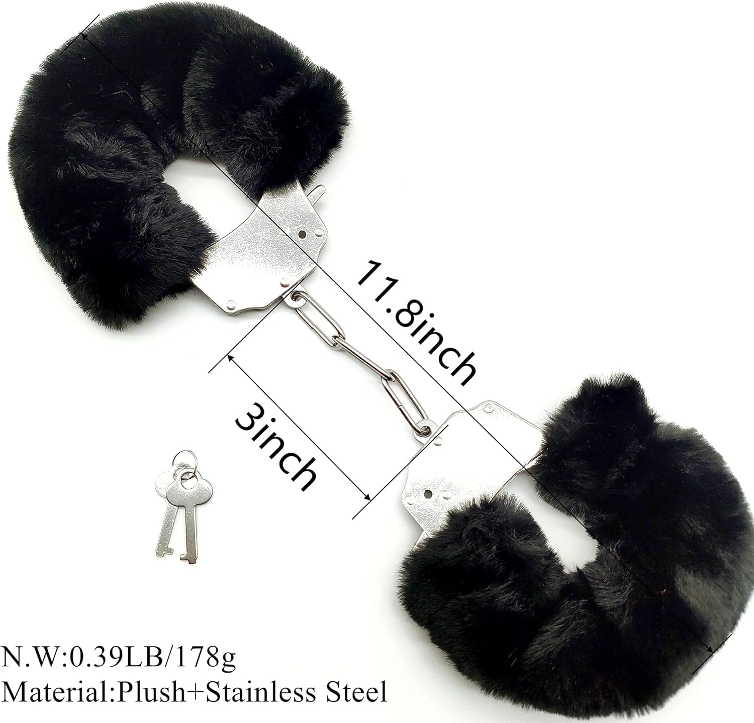 Buy Furry Handcuffs with Keys - Black in Pakistan