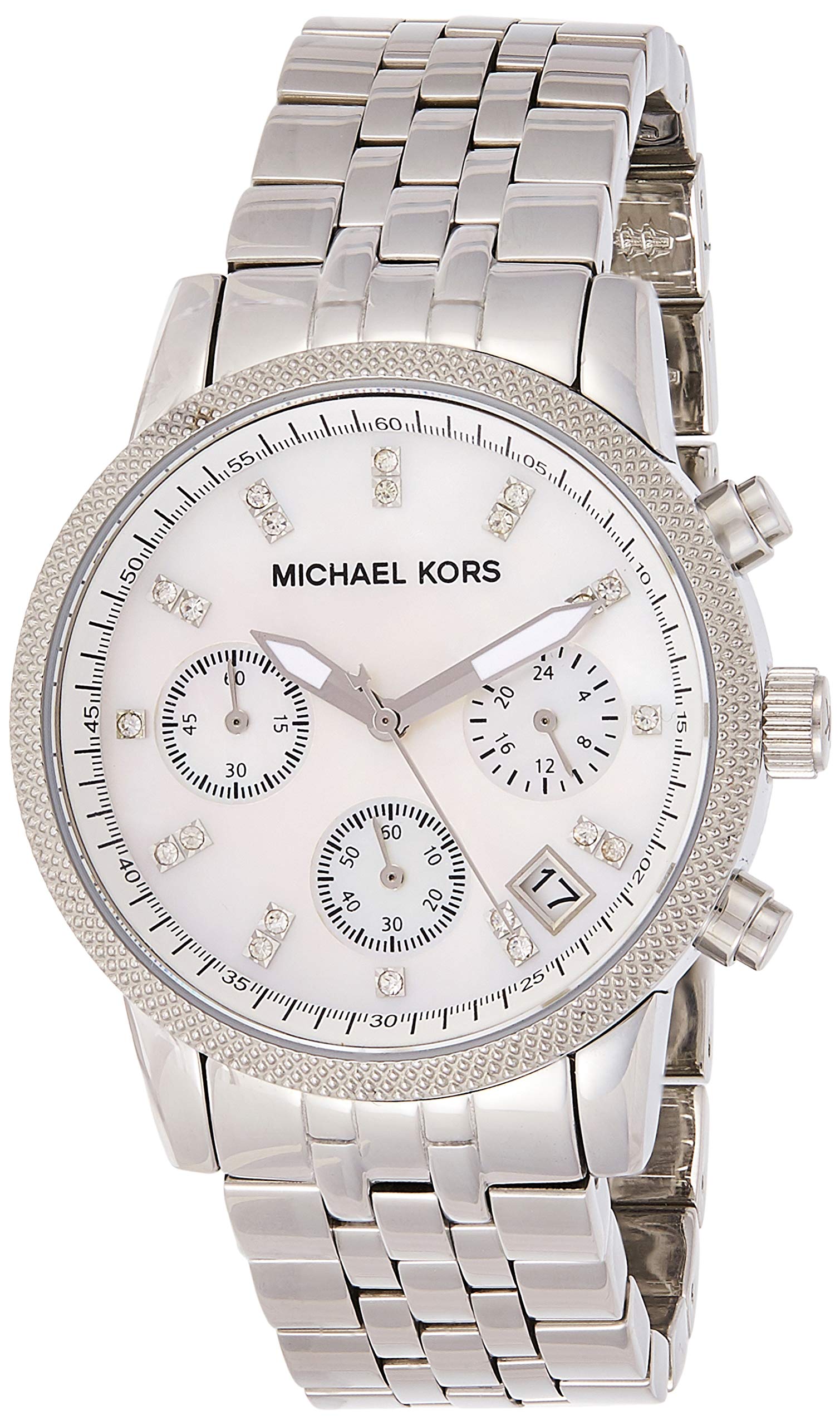 Buy Michael Kors Chronograph Mother Of Pearl Dial Silver Strap Ladies Watch - Mk5020 in Pakistan