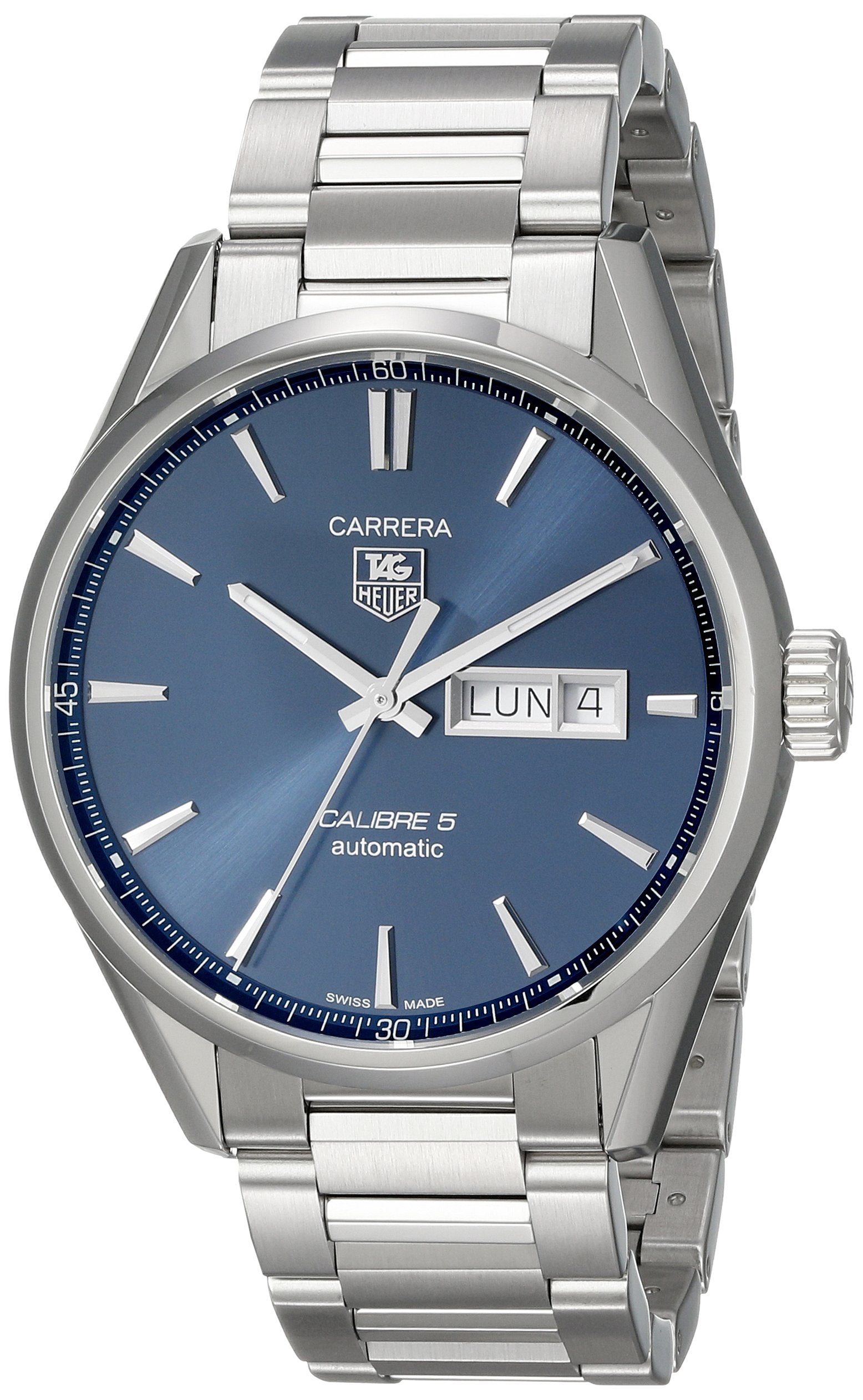 Buy Tag Heuer Carrera Calibre 5 Blue Dial Silver Steel Strap Watch for for Men - WAR201E.BA0723 in Pakistan