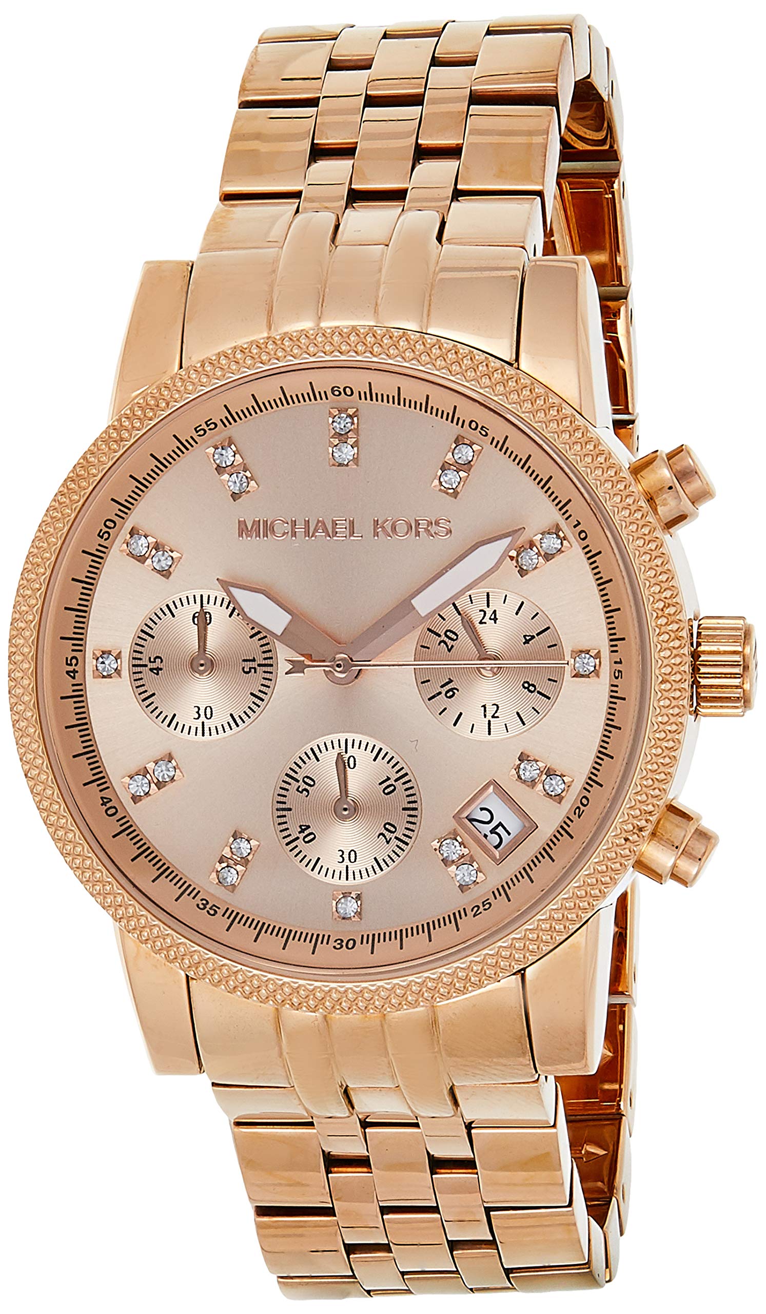 Buy Michael Kors Ritz Chronograph Rose Gold Dial Steel Ladies Watch - Mk6077 in Pakistan