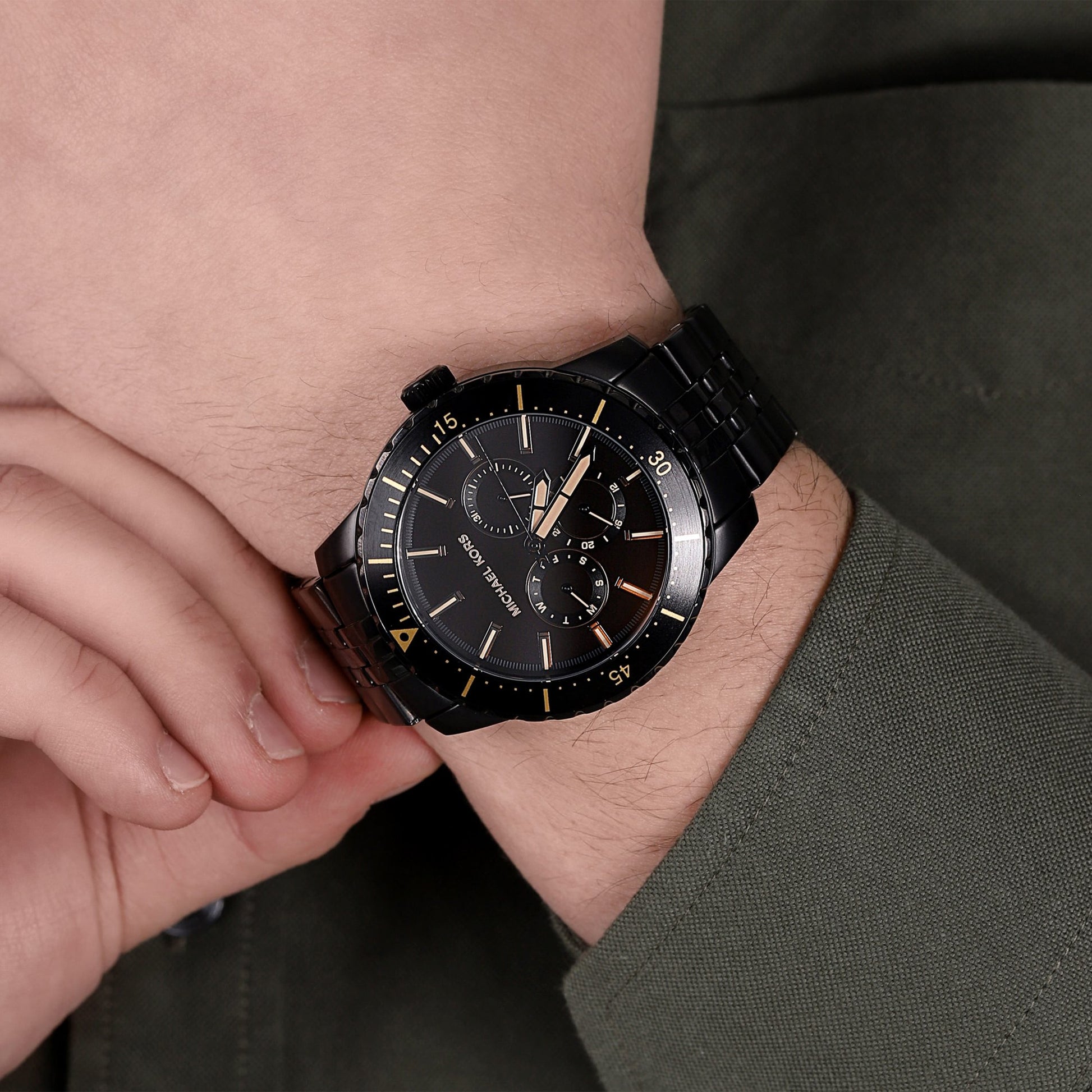 Buy Michael Kors Mens Chronograph Quartz Stainless Steel Black Dial 44mm Watch - Mk7157 in Pakistan