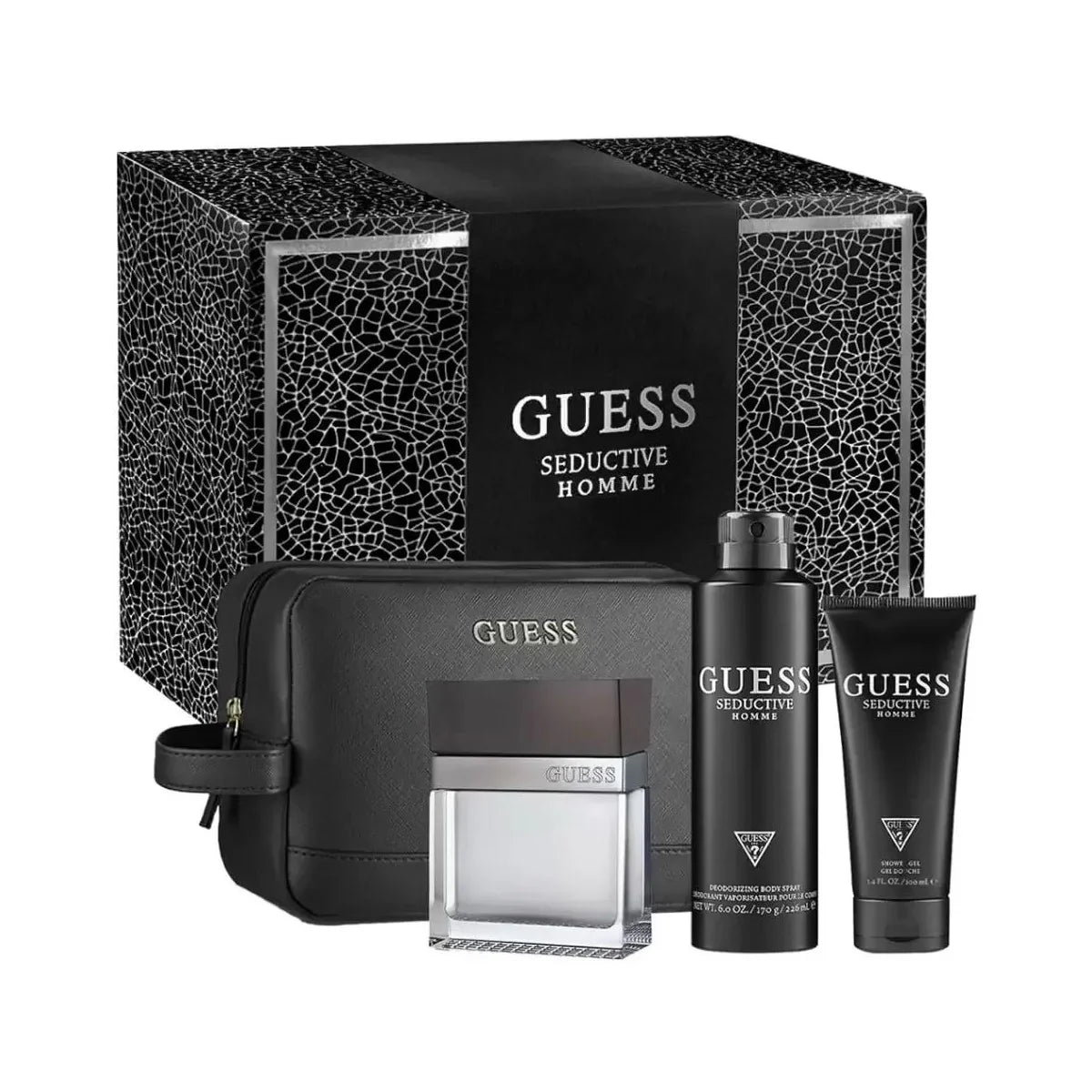 Buy Guess Seductive Men 4s Set (100ml+ 100ml S/G+ 226ml Deo+ Pouch) in Pakistan