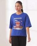 Buy Drop Shoulder Graphic Tee - Go Easy Blue in Pakistan