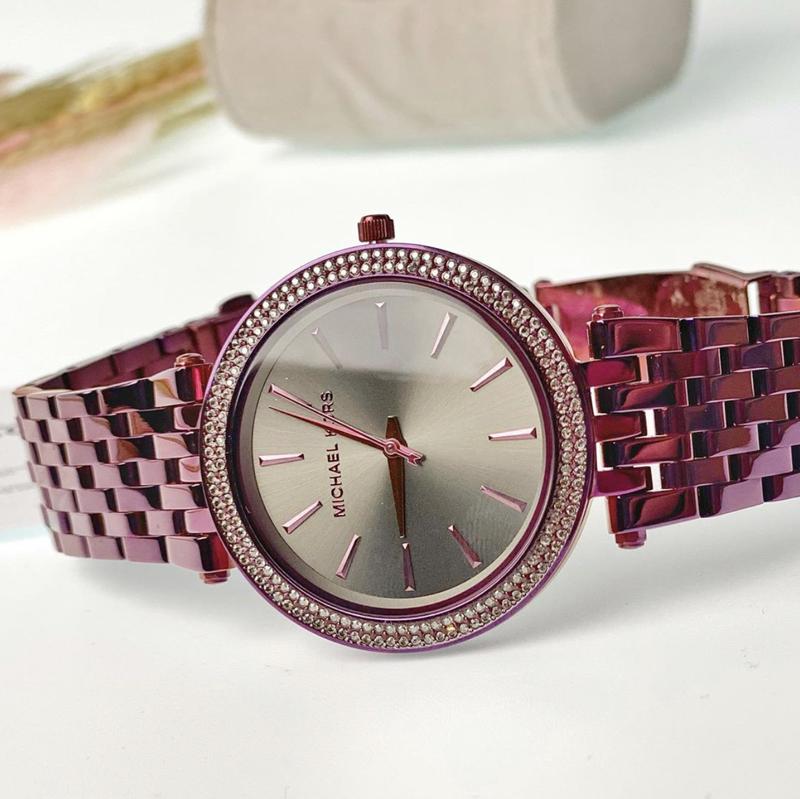 Buy Michael Kors Darci Gunmetal Dial Pink Stainless Steel Strap Ladies Watch - Mk3554 in Pakistan