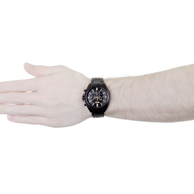 Buy Hugo Boss Mens Chronograph Quartz Stainless Steel Black Dial 45mm Watch - 1513277 in Pakistan