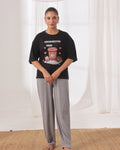 Buy Drop Shoulder Graphic Tee - Go Easy Black in Pakistan