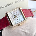 Buy Michael Kors White Rectangle Dial Maroon Leather Strap Watch for Women - MK2770 in Pakistan