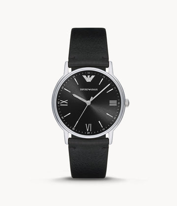 Buy Emporio Armani Men's Quartz Leather Strap Black Dial 41mm Watch AR11013 in Pakistan