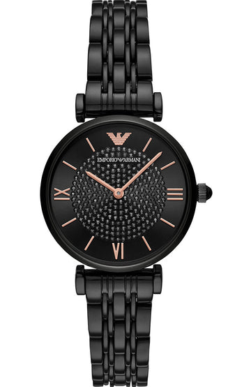 Buy Emporio Armani Women's Analog Stainless Steel Black Dial 32mm Watch AR11245 in Pakistan
