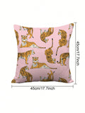 Buy SHEIN BlueLela 1pc Tiger Print Cushion Cover Without Filler, Modern Polyester Decorative Throw Pillow Case For Living Room And Bedroom in Pakistan