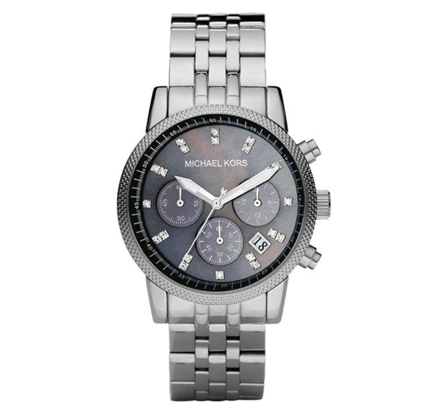 Buy Michael Kors Jet Set Blue Mother of Pearl Dial Silver Steel Strap Watch for Women - MK5021 in Pakistan