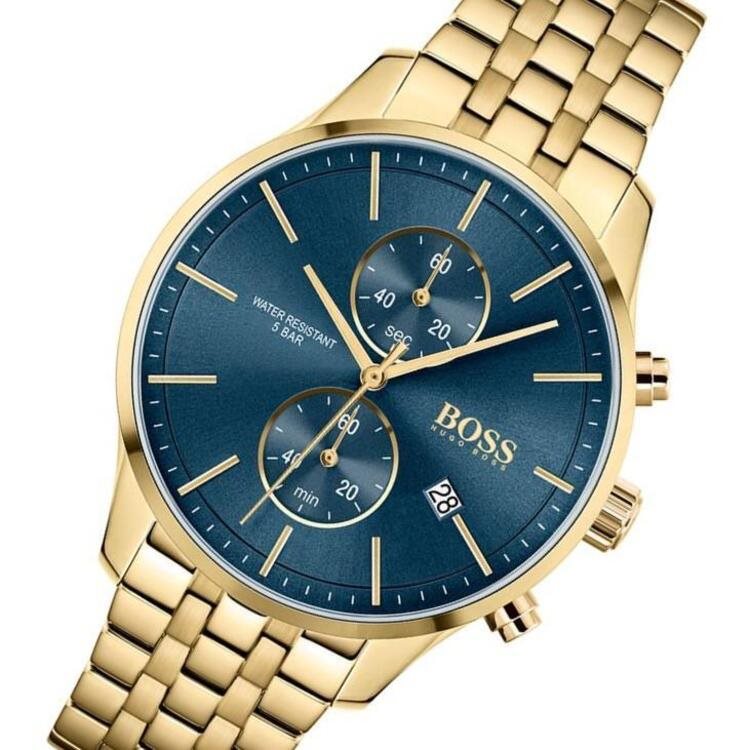 Buy Hugo Boss Mens Chronograph Stainless Steel Blue Dial 42mm Watch - 1513841 in Pakistan