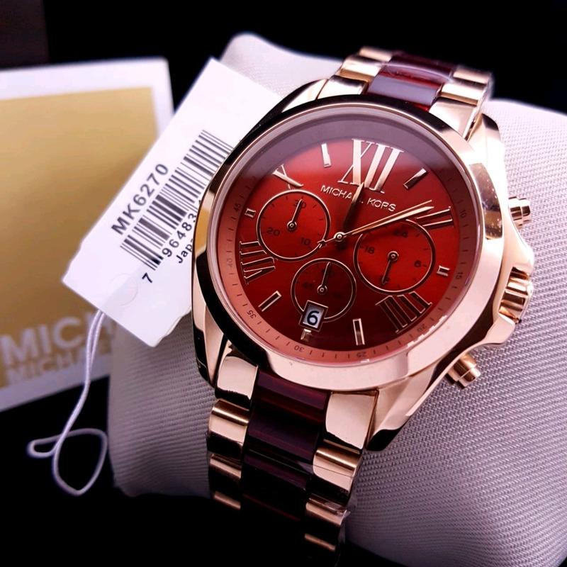 Buy Michael Kors Bradshaw Burgundy Red Chronograph Wrist Watch For Women - Mk6270 in Pakistan