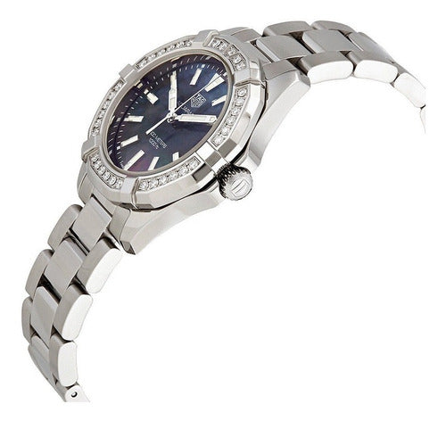 Buy Tag Heuer Aquaracer Black Mother of Pearl Dial with Diamonds Silver Steel Strap Watch for Women - WAY131P.BA0748 in Pakistan