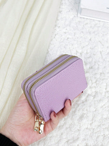 Buy SHEIN Double Zipper Wallet Business Card Holder Wallet in Pakistan