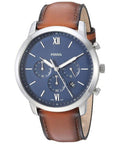 Buy Fossil Men's Chronograph Quartz Brown Leather Strap Blue Dial 44mm Watch FS5453 in Pakistan