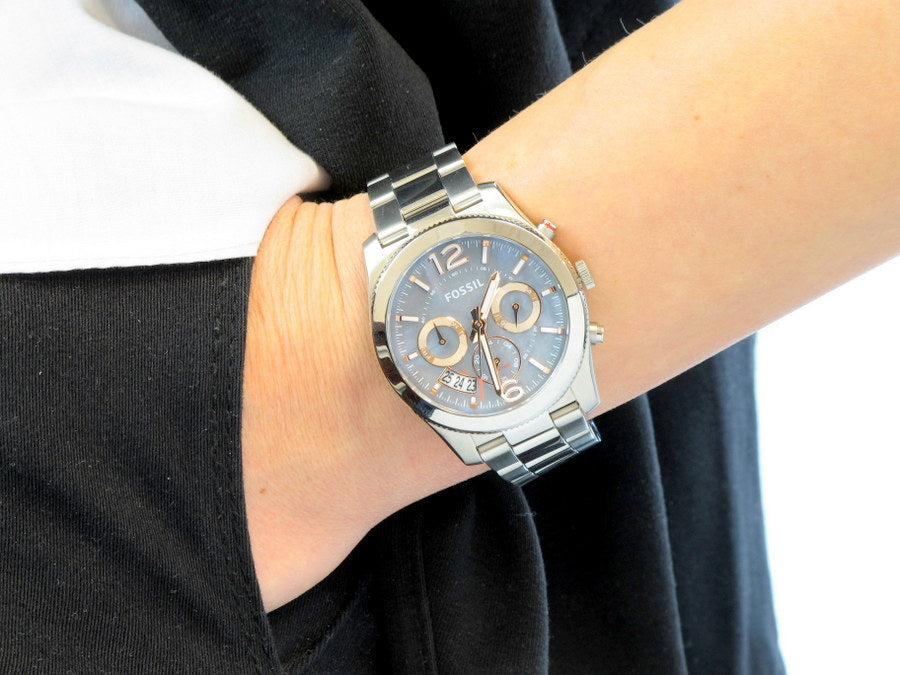 Buy Perfect Boyfriend Blue Dial Silver Steel Strap Watch For Women in Pakistan