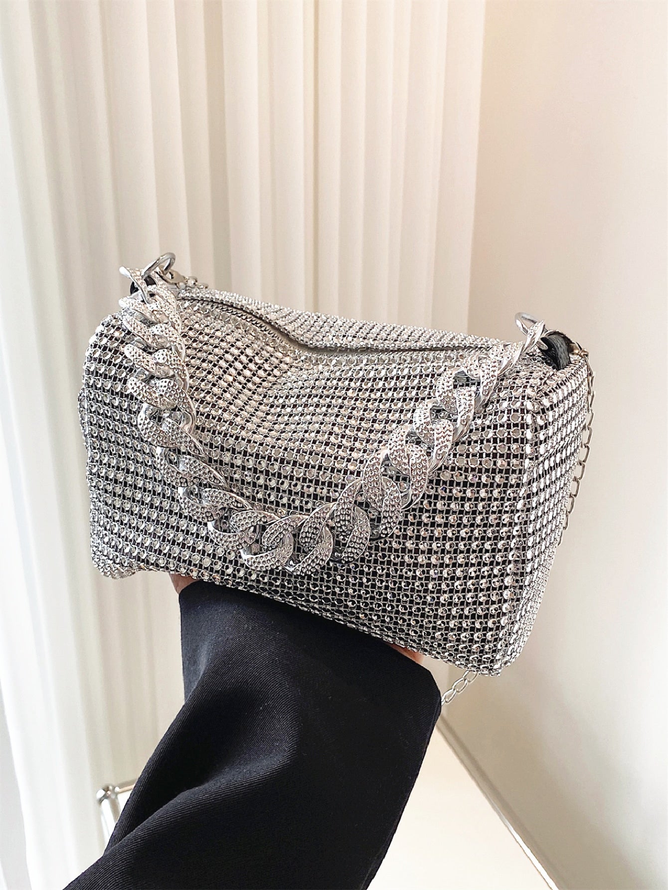 Buy SHEIN Mini Rhinestone Decor Chain Square Bag, Perfect Bride Purse For Wedding, Prom & Party Events in Pakistan