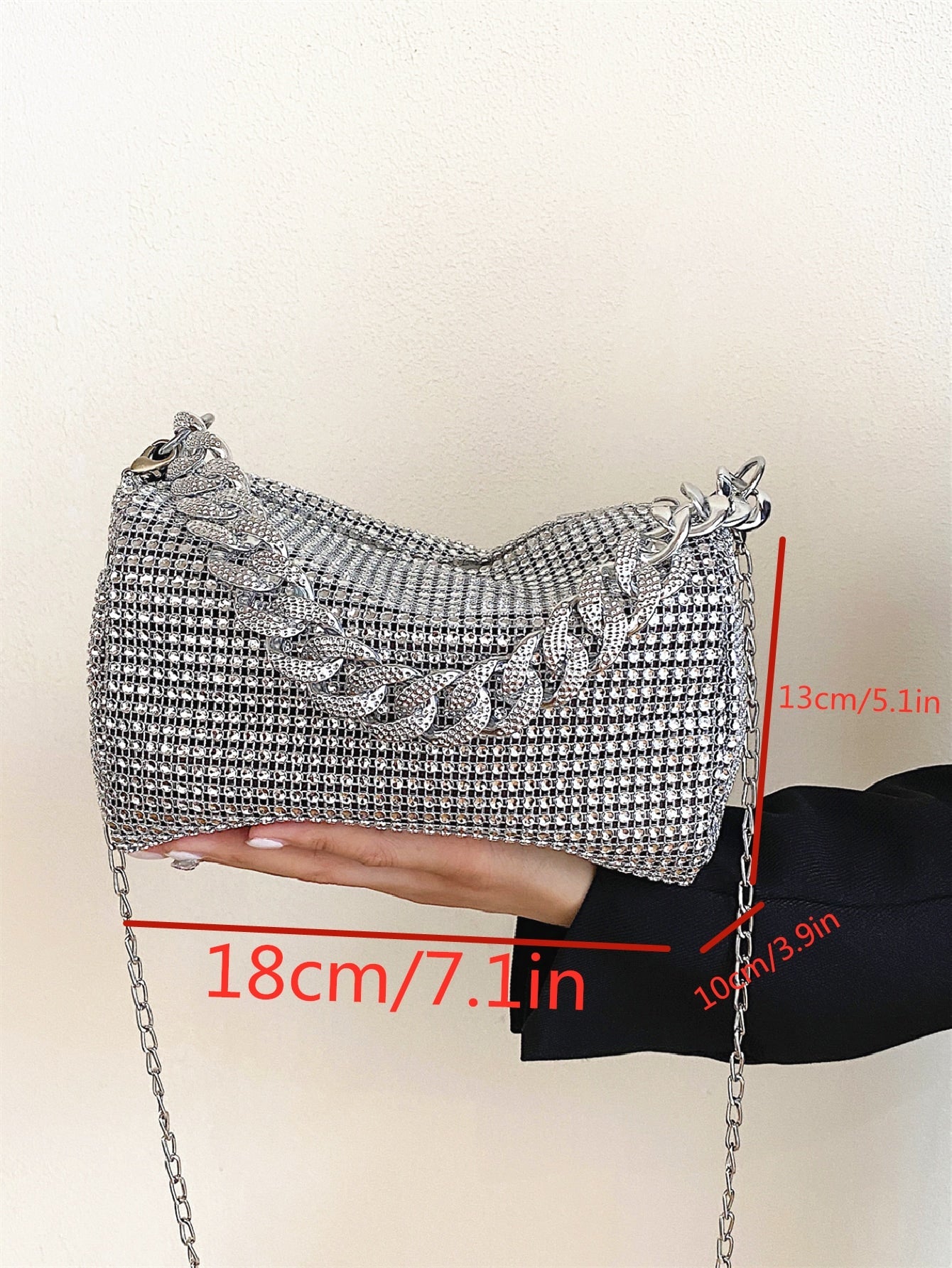 Buy SHEIN Mini Rhinestone Decor Chain Square Bag, Perfect Bride Purse For Wedding, Prom & Party Events in Pakistan