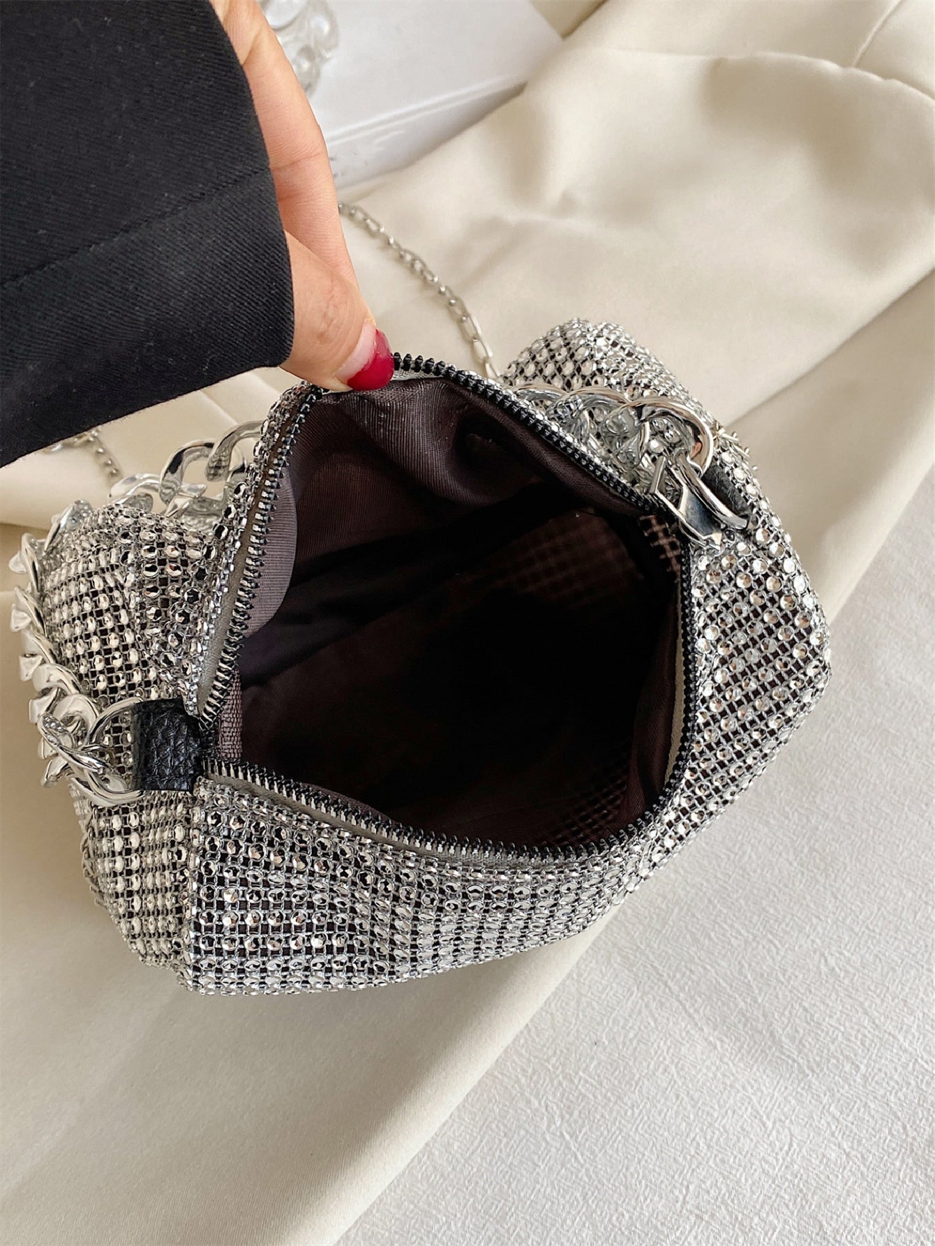 Buy SHEIN Mini Rhinestone Decor Chain Square Bag, Perfect Bride Purse For Wedding, Prom & Party Events in Pakistan