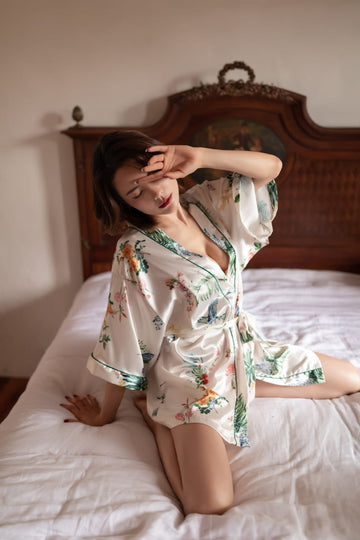 Babydoll Lingerie  -  Satin Wrap Robe