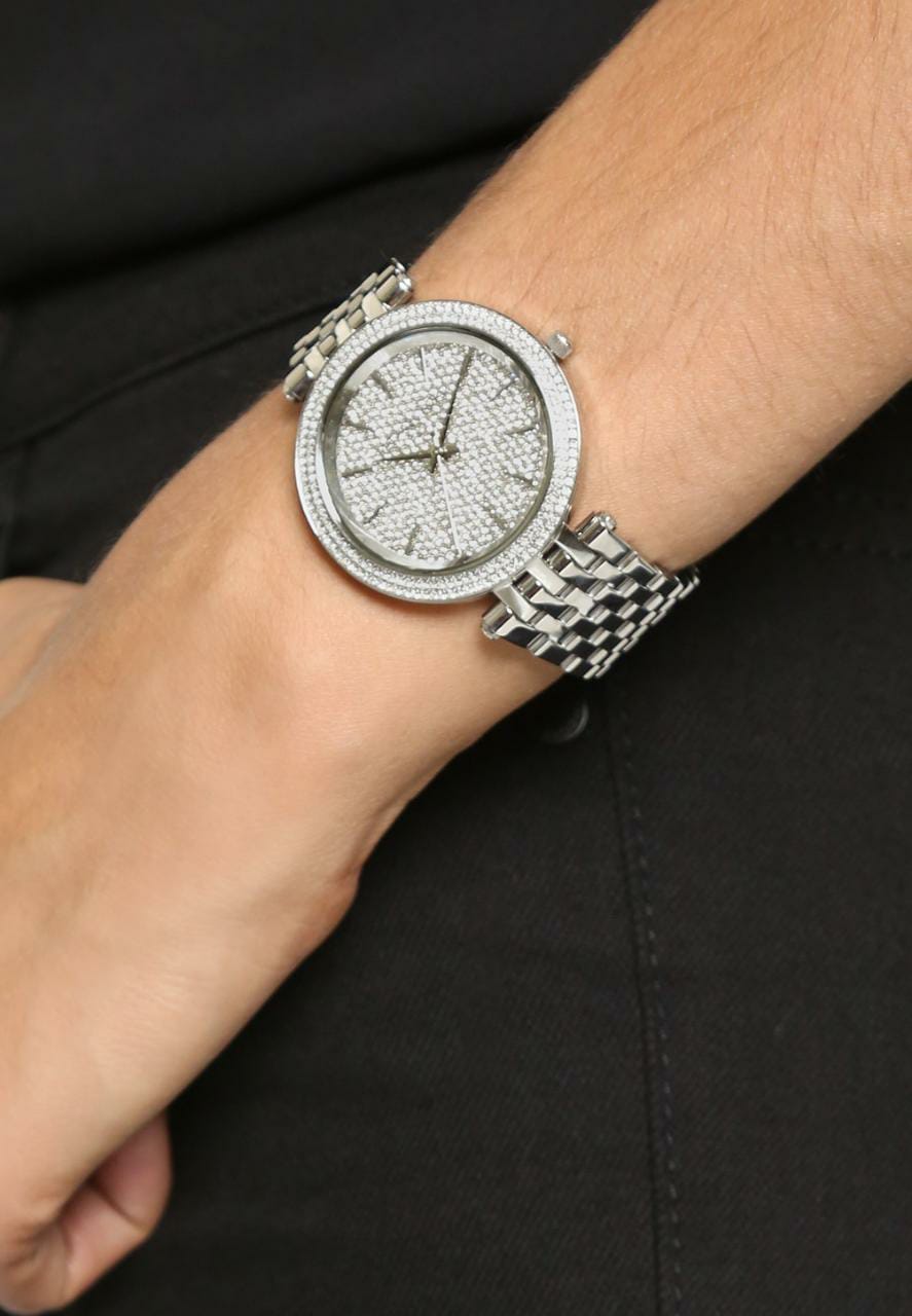 Buy Michael Kors Darci Crystal Pave Silver Dial Silver Stainless Steel Strap Ladies Watch - Mk3437 in Pakistan