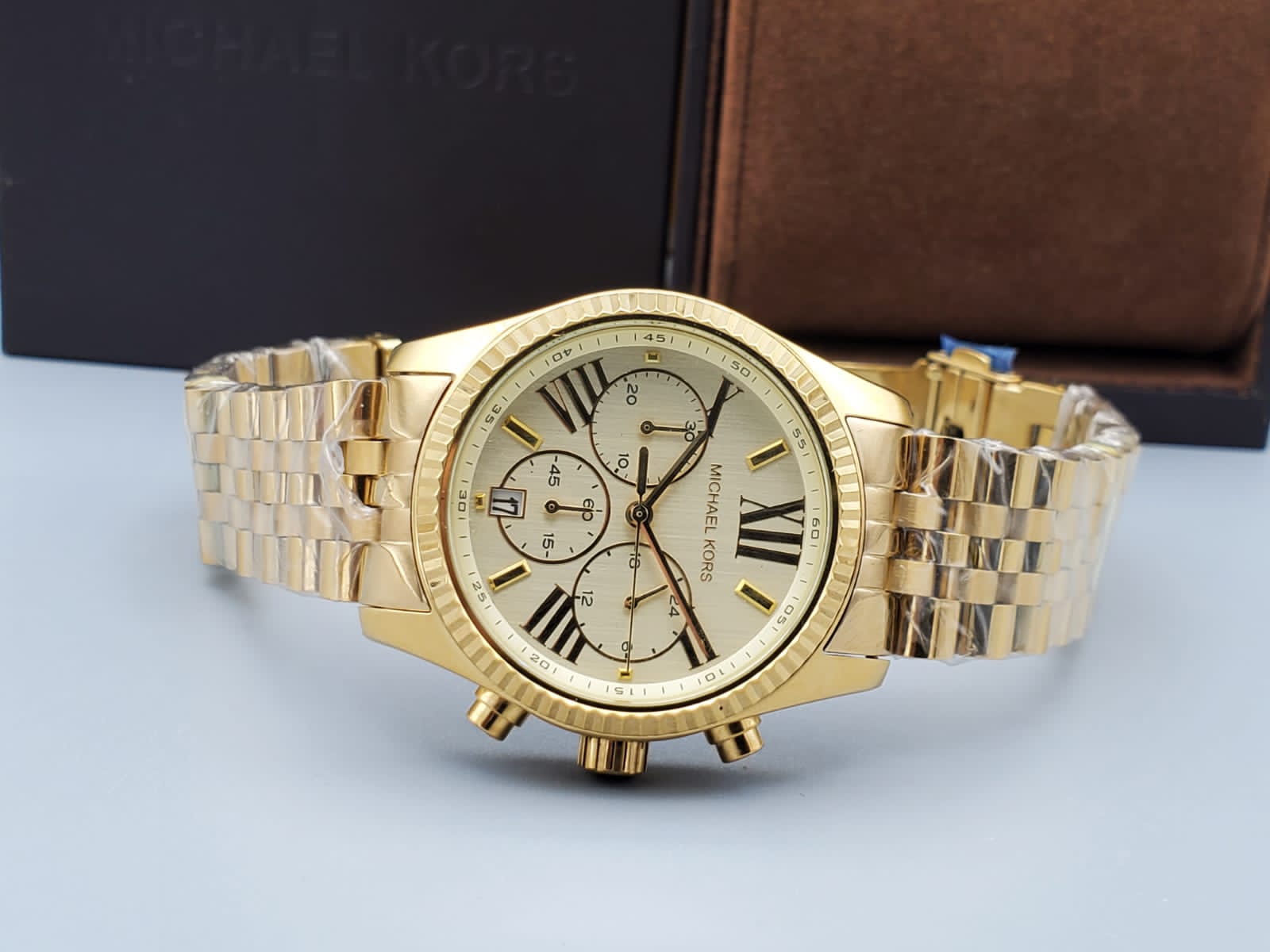 Buy Michael Kors Womens Chronograph Quartz Stainless Steel Gold Dial 38mm Watch - Mk5556 in Pakistan
