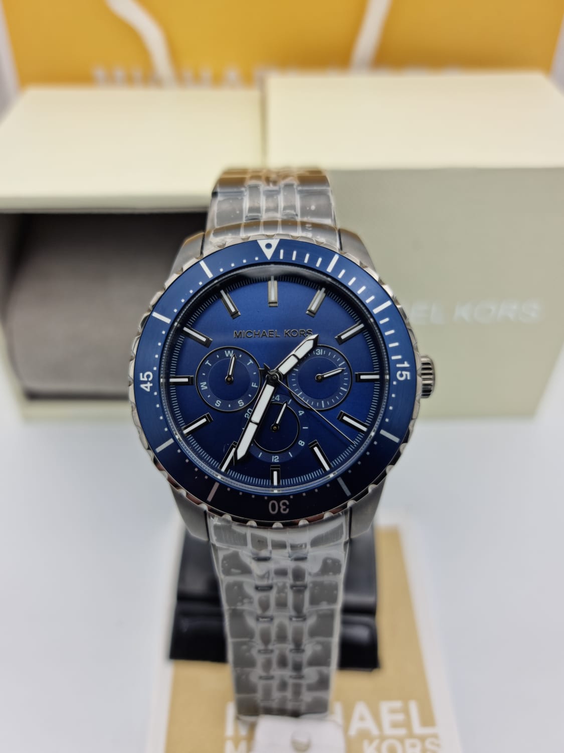Buy Michael Kors Mens Chronograph Quartz Stainless Steel Blue Dial 44mm Watch - Mk7155 in Pakistan