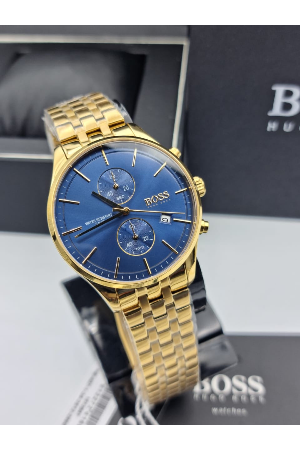 Buy Hugo Boss Mens Chronograph Stainless Steel Blue Dial 42mm Watch - 1513841 in Pakistan