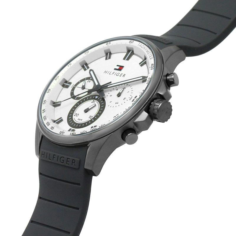 Buy Tommy Hilfiger Max White Dial Grey Rubber Strap Watch for Men - 1791972 in Pakistan