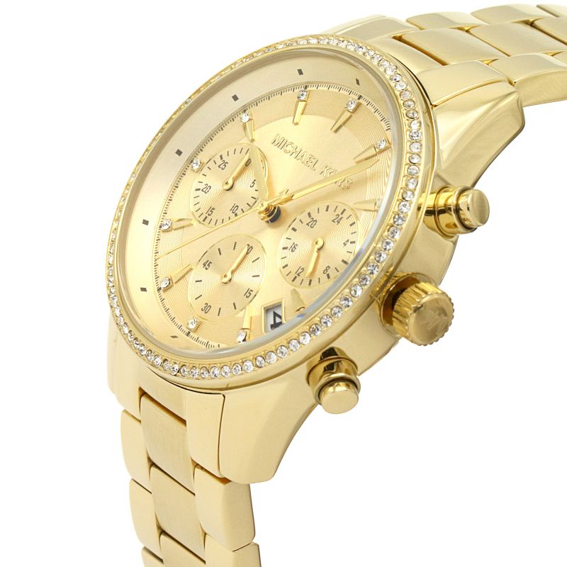Buy Michael Kors Ritz Chronograph Gold Dial Gold Steel Strap Watch for Women - MK6356 in Pakistan