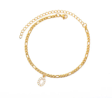 Buy Orb & Gravel O Alphabet Cuban Chain Anklet in Pakistan