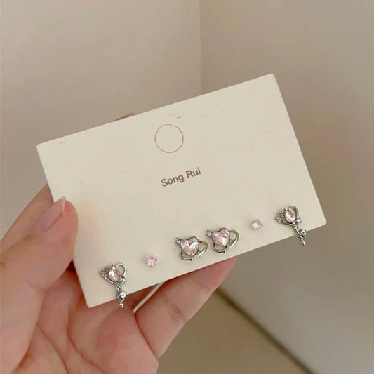 Buy Orb & Gravel Minimalist Pink Gem Studs Set in Pakistan
