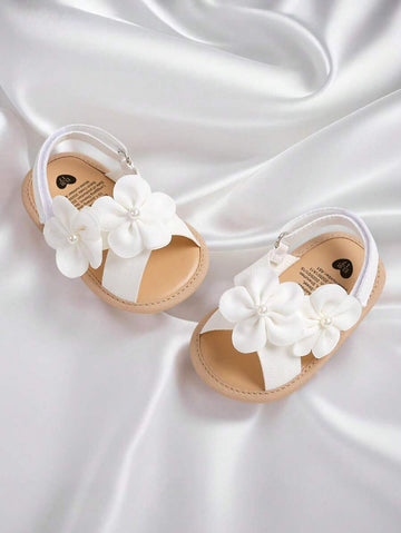 Buy SHEIN Infant Girls Sandals Summer Shoes Outdoor First Walker Toddler Girls Shoes For Summer Elegant White in Pakistan