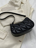 Buy SHEIN Lightweight,Business Casual New Arrival Ladies' Black Pu Material Plaid Zipper Shoulder Bag in Pakistan