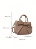 Buy SHEIN Luxurious Bow Decor Handbag - Women's Double Handle Purse, Small Faux Leather Crossbody Bag for Fashionable Women in Pakistan