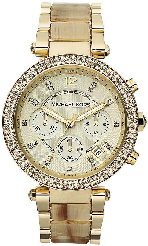 Buy Michael Kors Parker Chronograph Champagne Gold Dial Gold Steel Strap Ladies Watch - Mk5632 in Pakistan