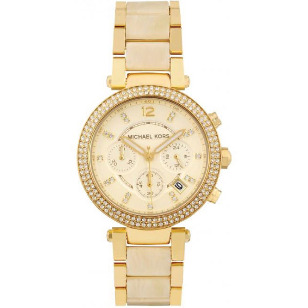 Buy Michael Kors Parker Chronograph Champagne Gold Dial Gold Steel Strap Ladies Watch - Mk5632 in Pakistan