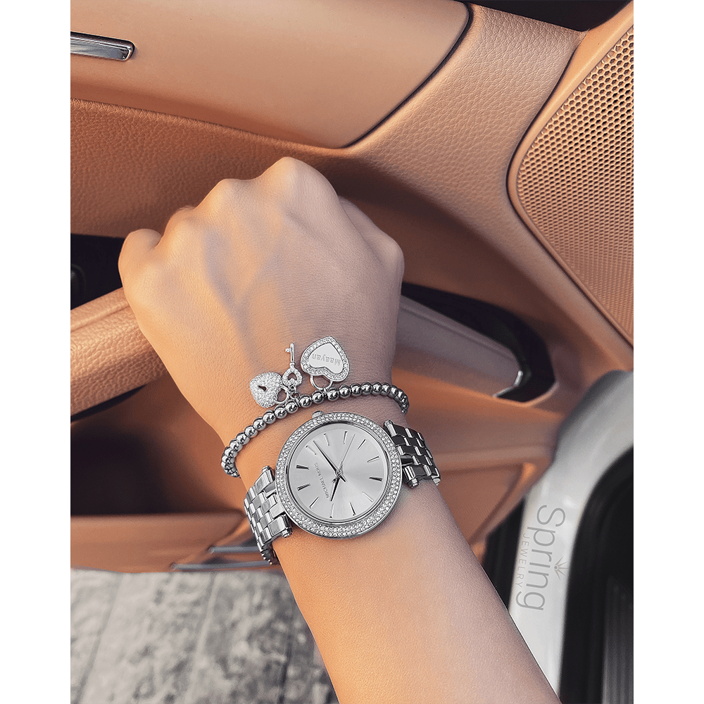 Buy Michael Kors Womens Quartz Stainless Steel Silver Dial 33mm Watch - Mk3429 in Pakistan