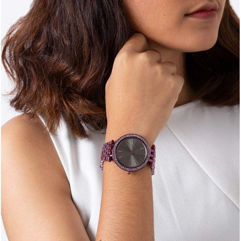 Buy Michael Kors Darci Gunmetal Dial Pink Stainless Steel Strap Ladies Watch - Mk3554 in Pakistan