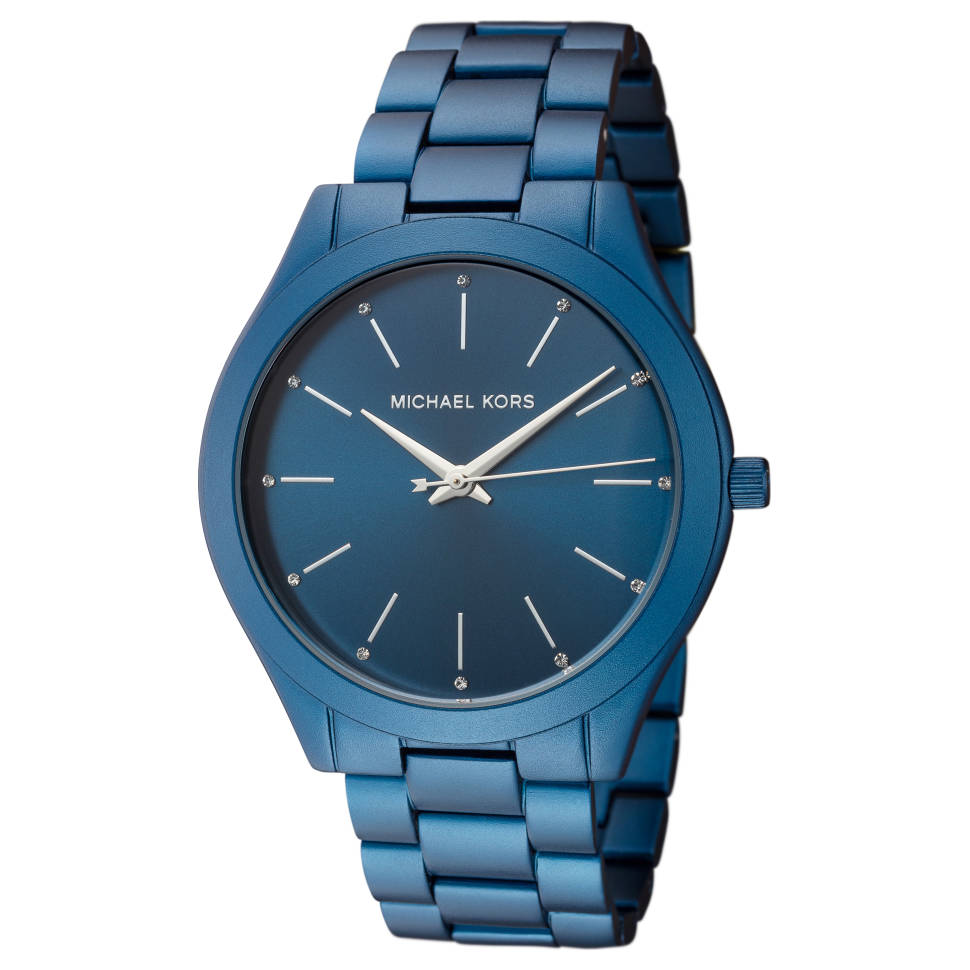 Buy Michael Kors Slim Runway Navy Blue Dial Blue Stainless Steel Strap Unisex Watch - Mk4503 in Pakistan