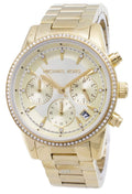 Buy Michael Kors Ritz Chronograph Gold Dial Gold Steel Strap Watch for Women - MK6356 in Pakistan