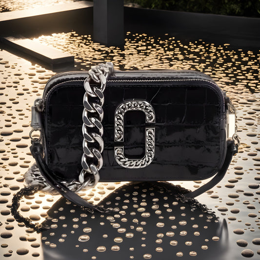 Buy Marc Jacobs The Snap Shot Bag Small - Croc Black in Pakistan