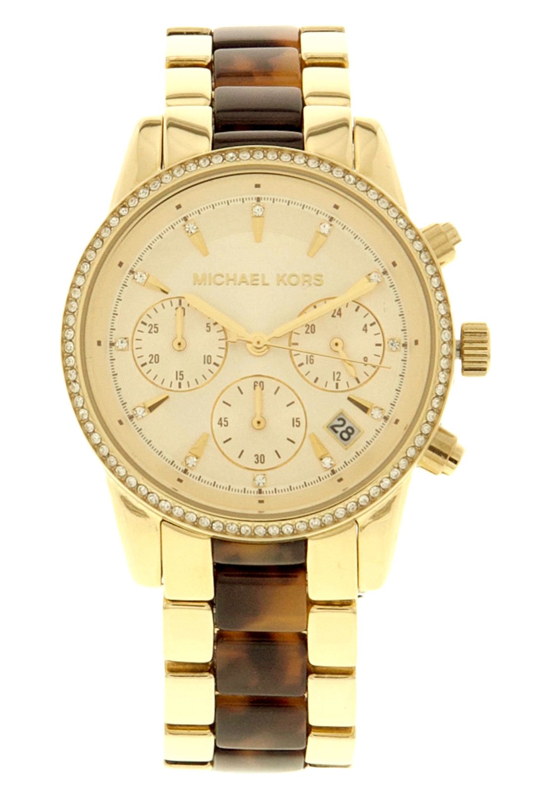 Buy Michael Kors Ritz Gold Dial Two Tone Steel Strap Watch for Women - MK6322 in Pakistan